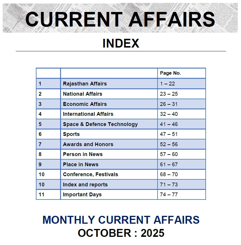 Current Affairs Magazine October 2025 English